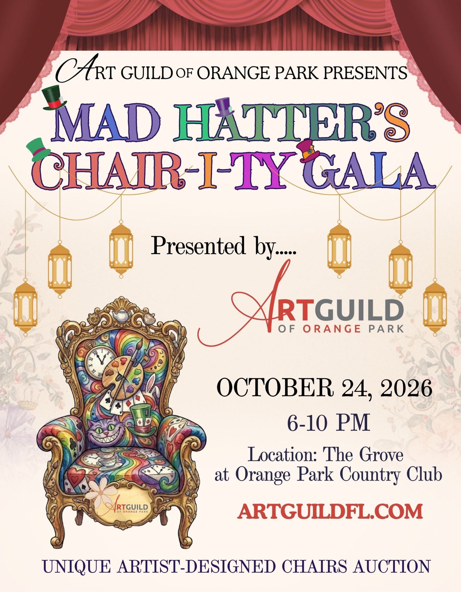 Mad Hatter's Chair-i-ty Gala flyer, October 24, 2026