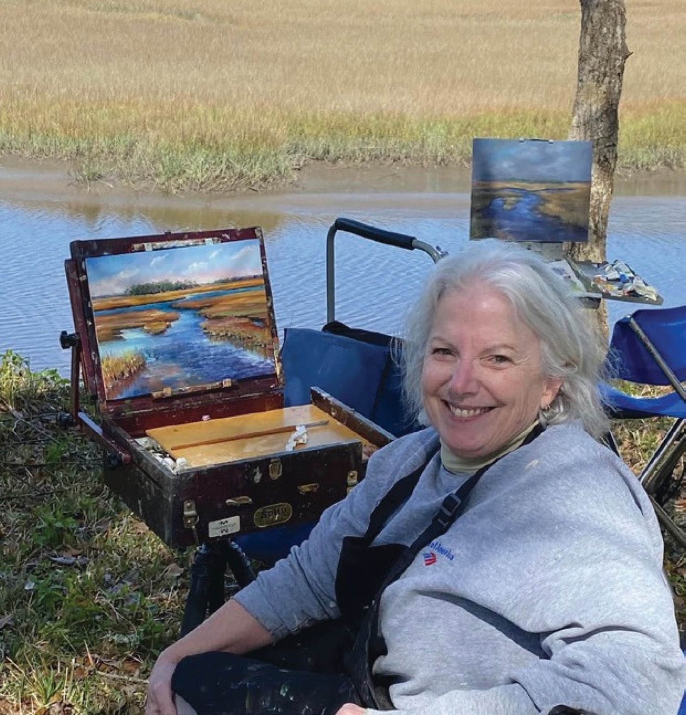 Portrait of Abby Howard Murphy at an outdoor painting setup