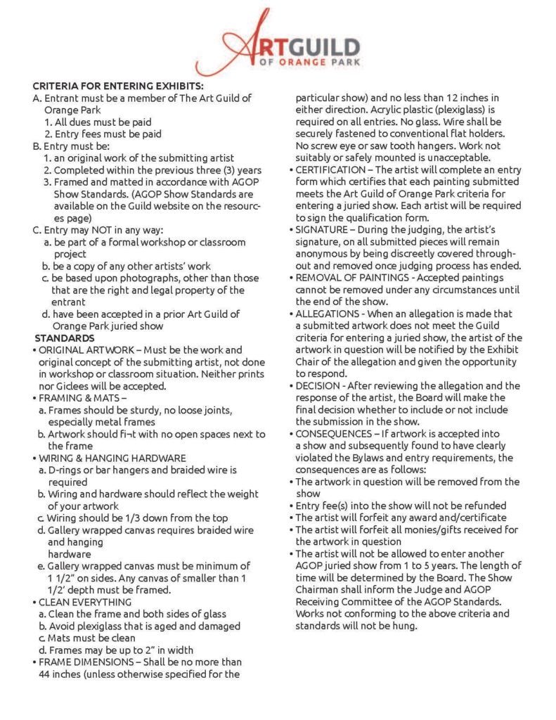 criteria for entry