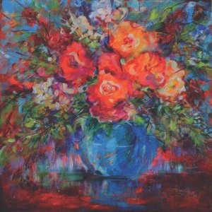 floral burst by beth haizlip acrylic 24 x 24 sized