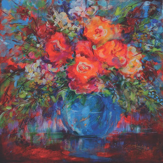 floral burst by beth haizlip acrylic 24 x 24 sized floral burst by beth haizlip acrylic 24 x 24 sized