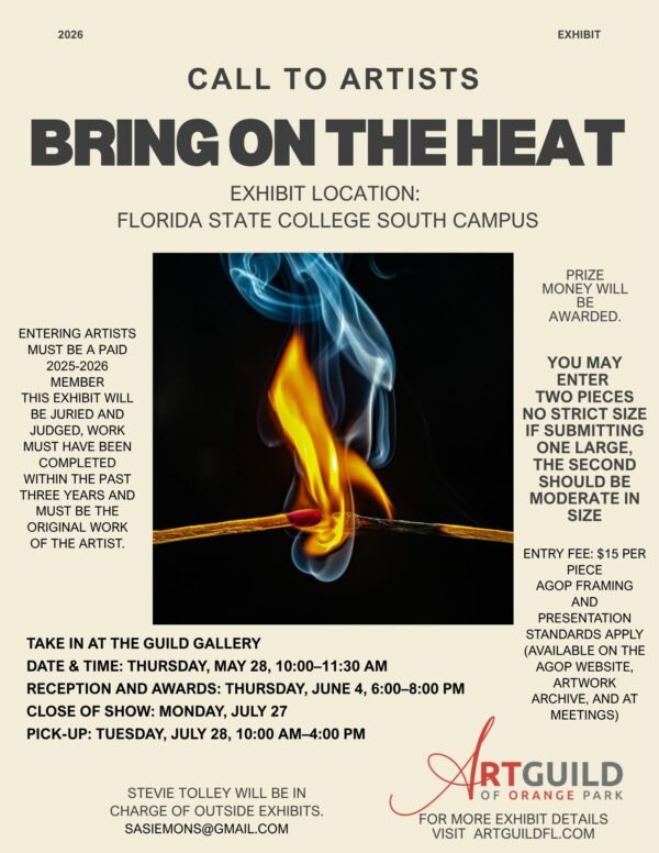 2026 AGOP Exhibit Bring on the heat Flyers Bring on the Heat Exhibit entry May