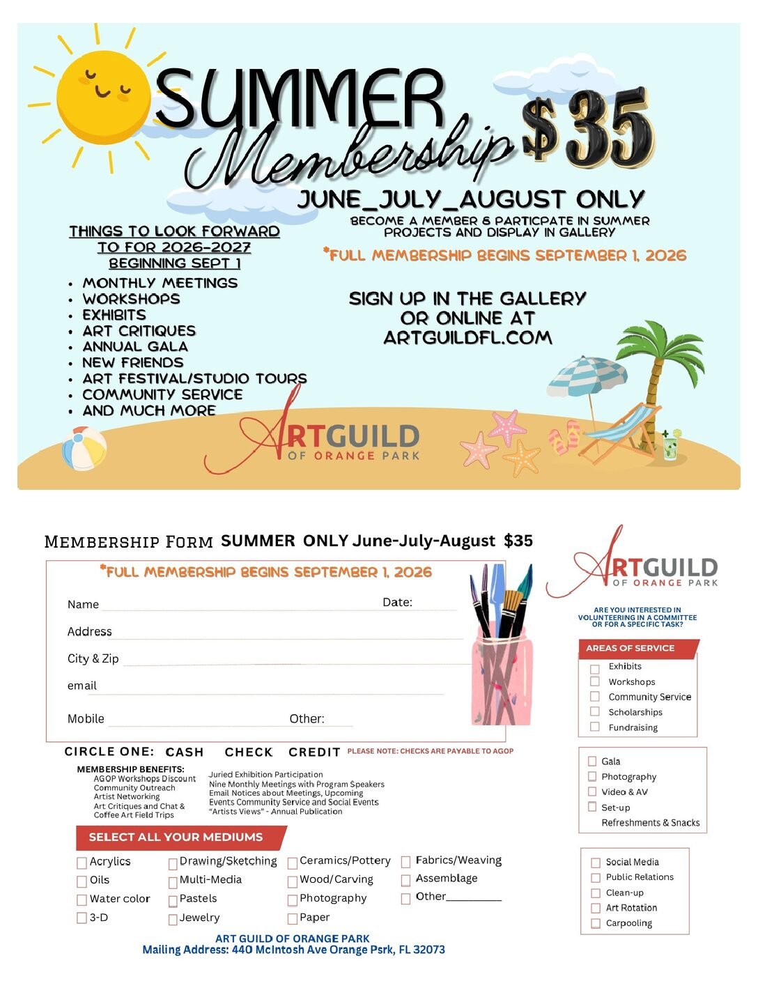 A Summer membership 2026 June-July- August ONLY